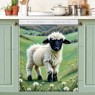 Preview of Cute Valais Blacknose Sheep magnet.