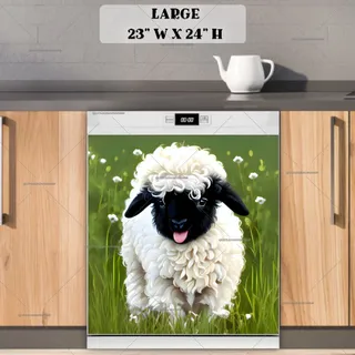 Preview of Cute Valais Blacknose Sheep Baby magnet in Large size.