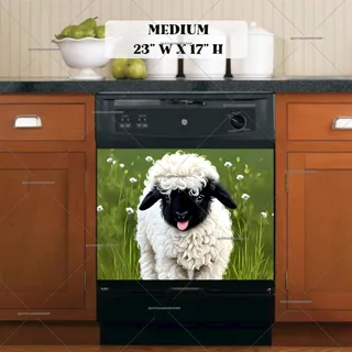 Preview of Cute Valais Blacknose Sheep Baby magnet in Medium size.