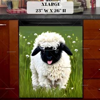 Preview of Cute Valais Blacknose Sheep Baby magnet in Extra Large size.