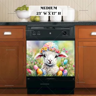 Preview of Cute Smiling Easter Lamb magnet in Medium size.