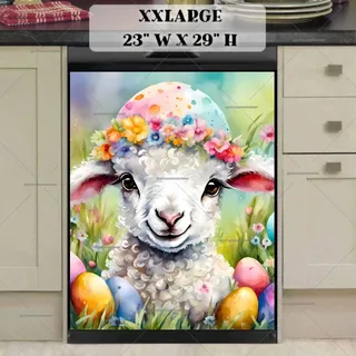 Preview of Cute Smiling Easter Lamb magnet in XX Large size.