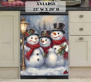 Preview of Three Happy Snowman magnet in XX Large size.