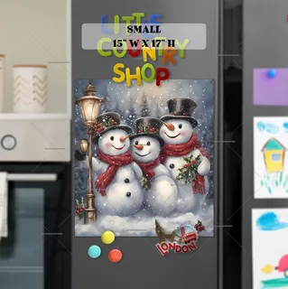 Preview of Three Happy Snowman magnet in Small size.