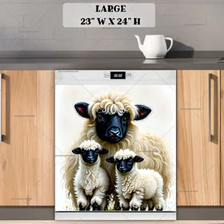 Preview of Valais Blacknose Sheep Family magnet in Large size.