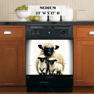 Preview of Valais Blacknose Sheep Family magnet in Medium size.