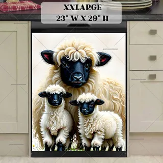 Preview of Valais Blacknose Sheep Family magnet in XX Large size.