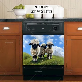 Preview of Valais Blacknose Sheep Trio magnet in Medium size.