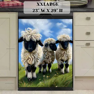 Preview of Valais Blacknose Sheep Trio magnet in XX Large size.