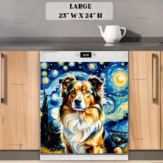 Preview of Starry Night Dog magnet in Large size.