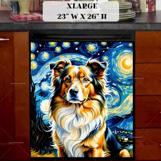 Preview of Starry Night Dog magnet in Extra Large size.