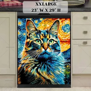 Preview of Starry Night Cat magnet in XX Large size.