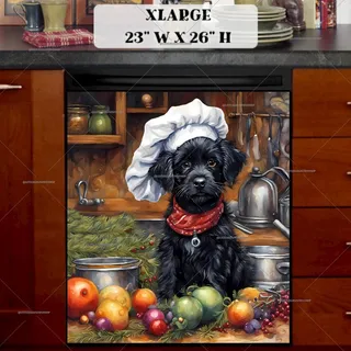 Preview of Christmas Puppy Chef magnet in Extra Large size.