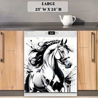 Preview of Abstract White Horse magnet in Large size.