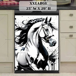 Preview of Abstract White Horse magnet in XX Large size.