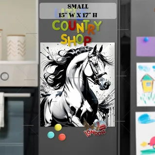 Preview of Abstract White Horse magnet in Small size.