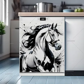 Preview of Abstract White Horse magnet.