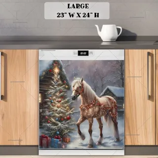 Preview of Christmas Farmhouse Horse magnet in Large size.