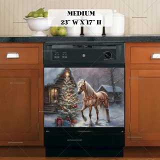 Preview of Christmas Farmhouse Horse magnet in Medium size.