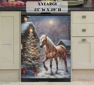 Preview of Christmas Farmhouse Horse magnet in XX Large size.