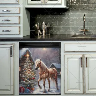 Preview of Christmas Farmhouse Horse magnet.