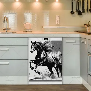 Preview of Abstract Black Horse magnet.