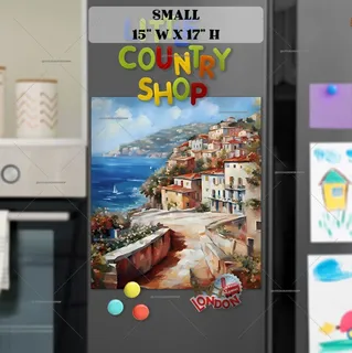 Preview of Gorgeous Seaside Town magnet in Small size.