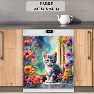 Preview of Little Kitten at the Window magnet in Large size.