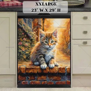 Preview of Kitten on a Cozy Street magnet in XX Large size.