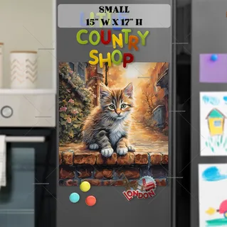 Preview of Kitten on a Cozy Street magnet in Small size.