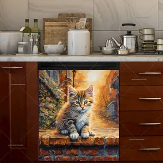 Preview of Kitten on a Cozy Street magnet.