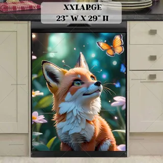 Preview of Cute Fox and Butterfly magnet in XX Large size.