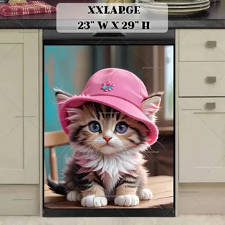 Preview of Baby Kitten in Pink Hat magnet in XX Large size.