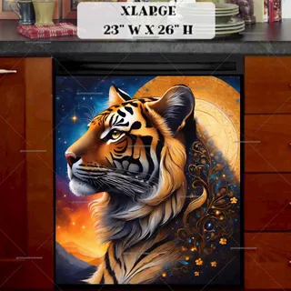 Preview of Beautiful Abstract Tiger magnet in Extra Large size.