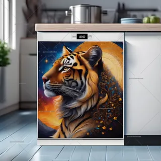 Preview of Beautiful Abstract Tiger magnet.