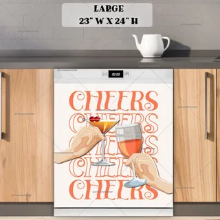 Preview of Cheers with Martini and Wine magnet in Large size.