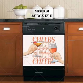 Preview of Cheers with Martini and Wine magnet in Medium size.