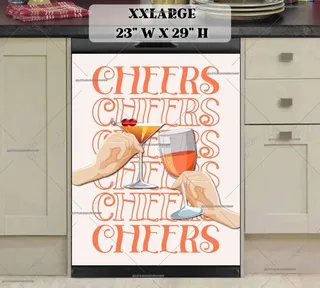 Preview of Cheers with Martini and Wine magnet in XX Large size.