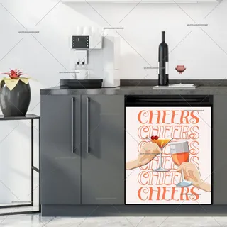 Preview of Cheers with Martini and Wine magnet.