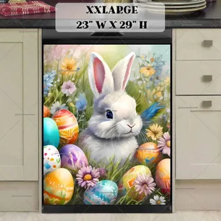 Preview of Baby Easter Bunny in the Meadow magnet in XX Large size.