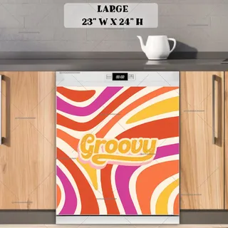 Preview of Groovy Colorful Design magnet in Large size.