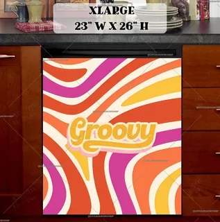 Preview of Groovy Colorful Design magnet in Extra Large size.