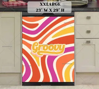 Preview of Groovy Colorful Design magnet in XX Large size.