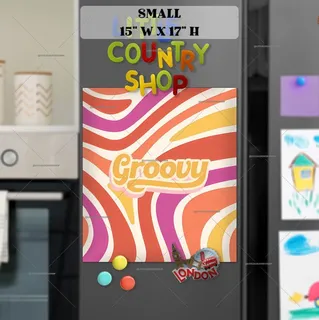 Preview of Groovy Colorful Design magnet in Small size.