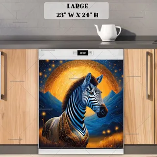 Preview of Beautiful Zebra in the Moonlight magnet in Large size.