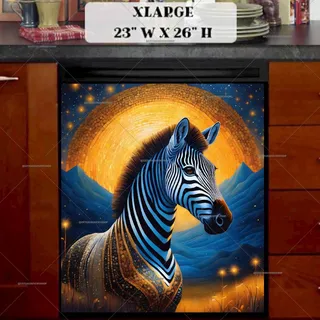 Preview of Beautiful Zebra in the Moonlight magnet in Extra Large size.