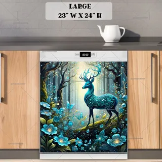 Preview of Gorgeous Fantasy Deer magnet in Large size.