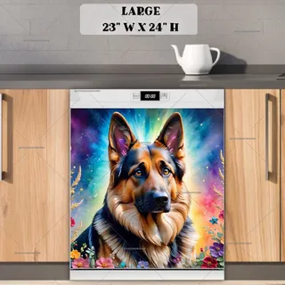 Preview of German Shepherd in the Meadow magnet in Large size.