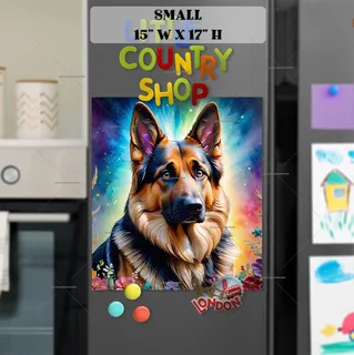 Preview of German Shepherd in the Meadow magnet in Small size.