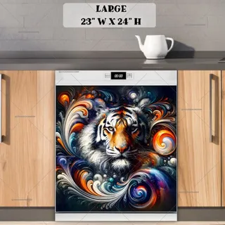 Preview of Abstract Tiger Portrait magnet in Large size.